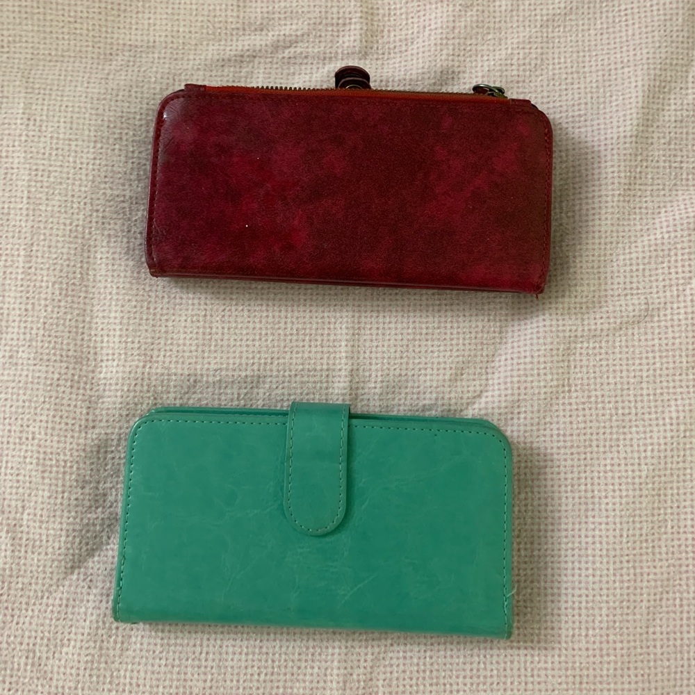 Red and Teal Women's Wallet Set